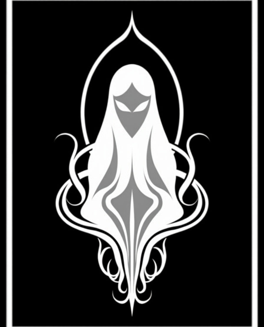 Mysterious White Tentacle Figure Rug