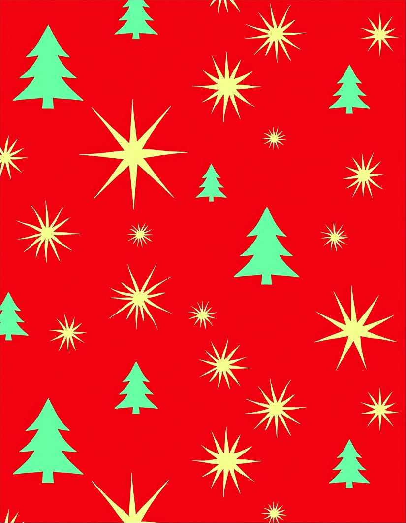Radiant Red Evergreen Starfield Rug