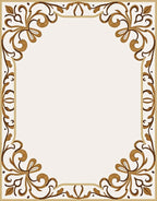 Ornate Golden Brown Scrolls Border Rug