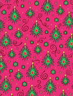 Whimsical Pink Christmas Tree Swirl Rug