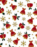 Red Gold Festive Bells And Snowflakes Rug