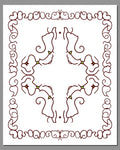 Deep Red Floral Border Swirls Medallion Rug