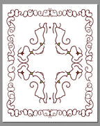 Deep Red Floral Border Swirls Medallion Rug