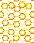 Vibrant Yellow Orange Honeycomb Hexagon Rug