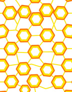 Vibrant Yellow Orange Honeycomb Hexagon Rug