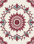 Deep Burgundy Floral Medallion Lattice Rug