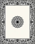 Ornate Black Floral Medallion Frame Rug
