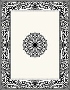 Ornate Black Floral Medallion Frame Rug