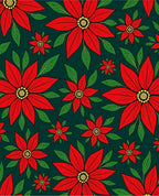 Crimson Red Flower Garden Rug