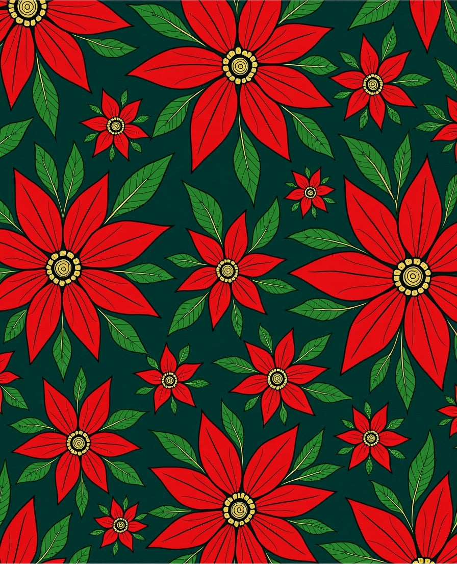 Crimson Red Flower Garden Rug