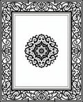 Black Ornamental Mandala Framed Rug