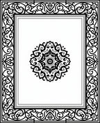 Black Ornamental Mandala Framed Rug