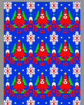 Christmas Trees Snowflakes Holiday Collage Rug