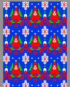 Christmas Trees Snowflakes Holiday Collage Rug