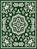 Emerald Green Floral Mandala Medallion Rug