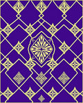 Royal Purple Yellow Geometric Stars Medallion Rug