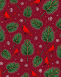 Red Cardinal Green Pine Snowflake Background Rug