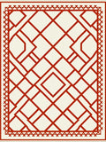 Bold Red Lattice Diamond Rug