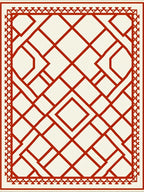Bold Red Lattice Diamond Rug