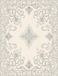 Ornate Gray Floral Scrollwork Rug