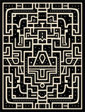 Maze Black Cream Geometric Labyrinth Rug