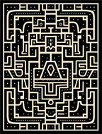 Maze Black Cream Geometric Labyrinth Rug