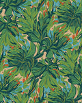 Emerald Lush Foliage with Coral Accents Rug