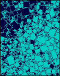 Deep Teal Scattered Squares Rug