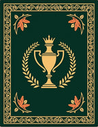 Gold Trophy Laurel Wreath Russet Leaves Rug