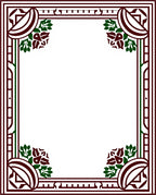 Maroon Dark Green Floral Art Deco Rug