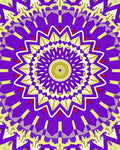 Vibrant Purple Gold Radial Mandala Rug