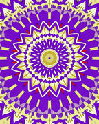 Vibrant Purple Gold Radial Mandala Rug