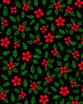 Red Blooming Flowers Green Leaves Rug