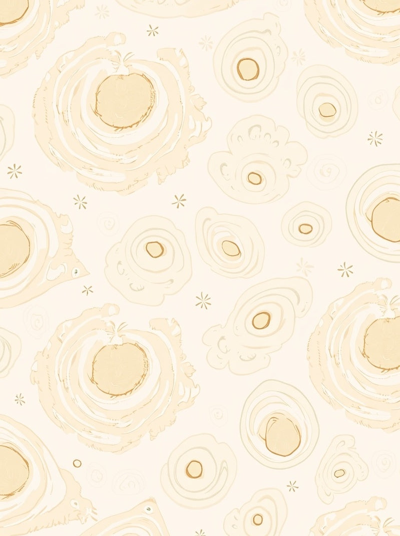 Creamy Peach Abstract Organic Shapes Rug