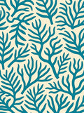 Teal Silhouette Coral Branches Rug
