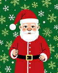 Jolly Santa Claus Snowflake Garland Rug