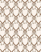 Brown Scroll Lattice Repeating Pattern Rug