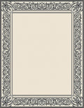 Ornate Black Ivory Scroll Border Rug