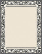 Ornate Black Ivory Scroll Border Rug