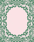 Emerald Vine Scroll Border Rug