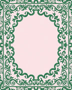 Emerald Vine Scroll Border Rug