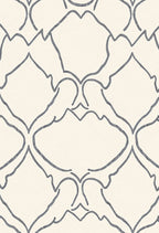 Cream and Gray Trellis Overlay Rug