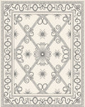 Cream and Gray Scroll Garden Rug