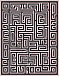 Black Pink Geometric Maze Puzzle Rug