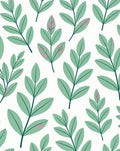 Minimalist Green Leaf Botanical Backdrop Rug