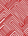 Crimson White Interlocking Geometric Rug