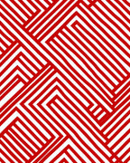 Crimson White Interlocking Geometric Rug