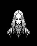 Gothic Portrait White Black Lady Rug