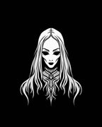 Gothic Portrait White Black Lady Rug