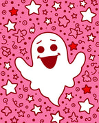 Playful Pink Ghost Star Mix Rug